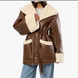 NWT! WeWoreWhat Vegan Leather Bonded Faux Fur Jacket